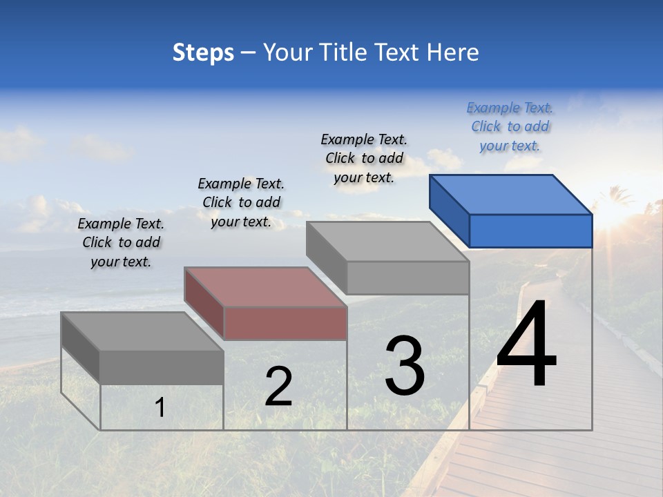 A Boardwalk Leading To The Beach With The Ocean In The Background PowerPoint Template