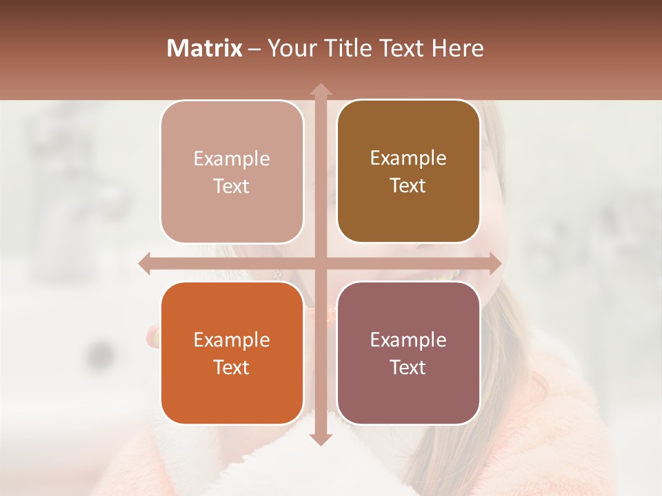 A Little Girl Brushing Her Teeth With A Toothbrush PowerPoint Template