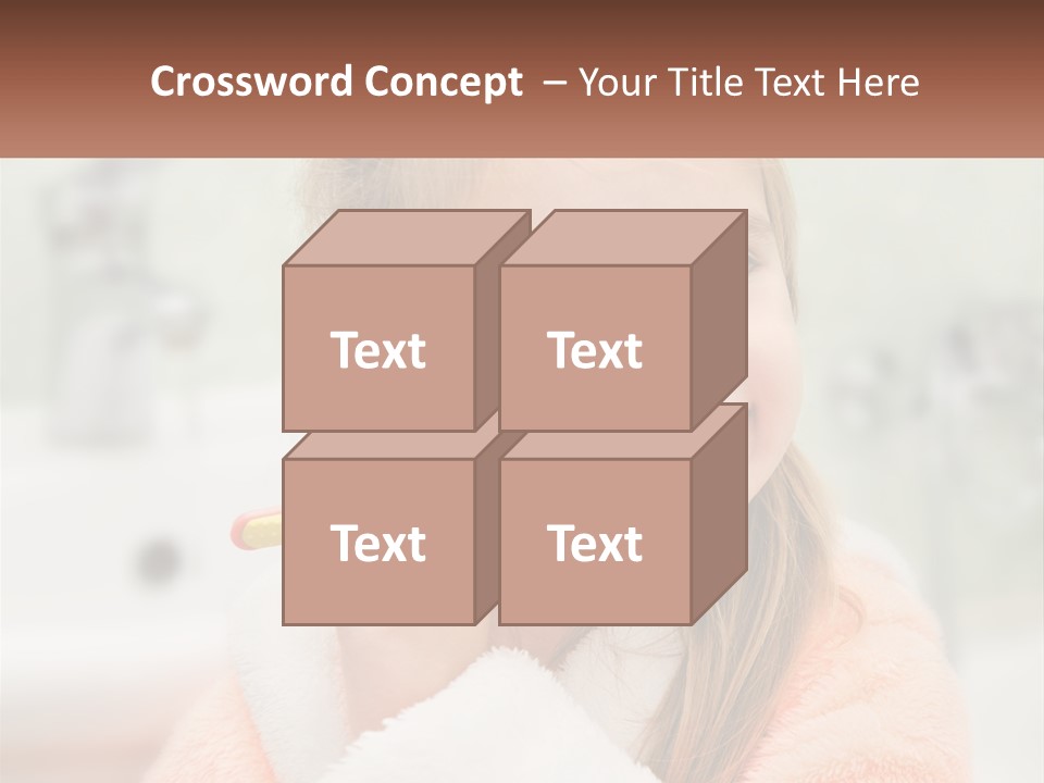 A Little Girl Brushing Her Teeth With A Toothbrush PowerPoint Template