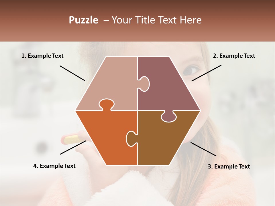 A Little Girl Brushing Her Teeth With A Toothbrush PowerPoint Template