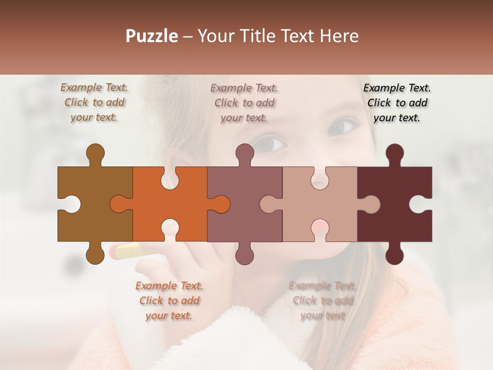 A Little Girl Brushing Her Teeth With A Toothbrush PowerPoint Template