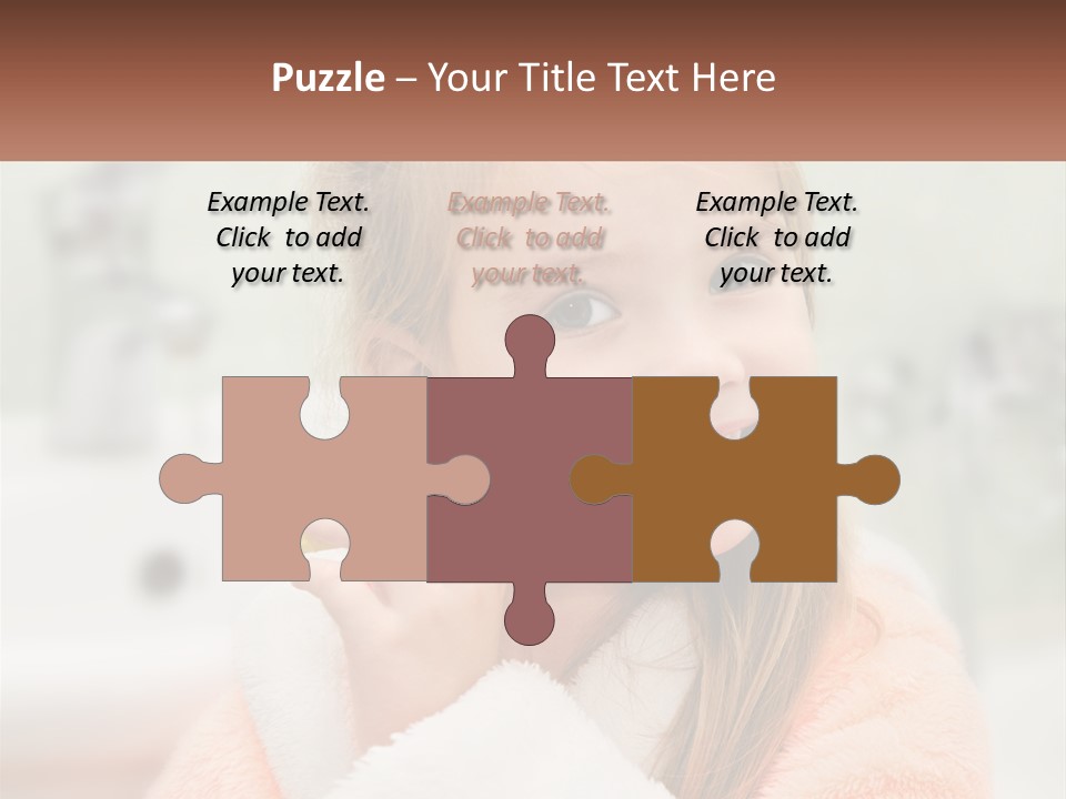 A Little Girl Brushing Her Teeth With A Toothbrush PowerPoint Template