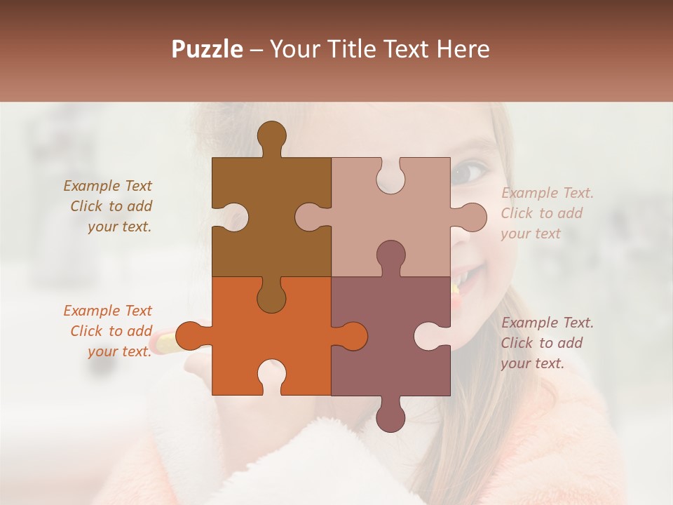 A Little Girl Brushing Her Teeth With A Toothbrush PowerPoint Template