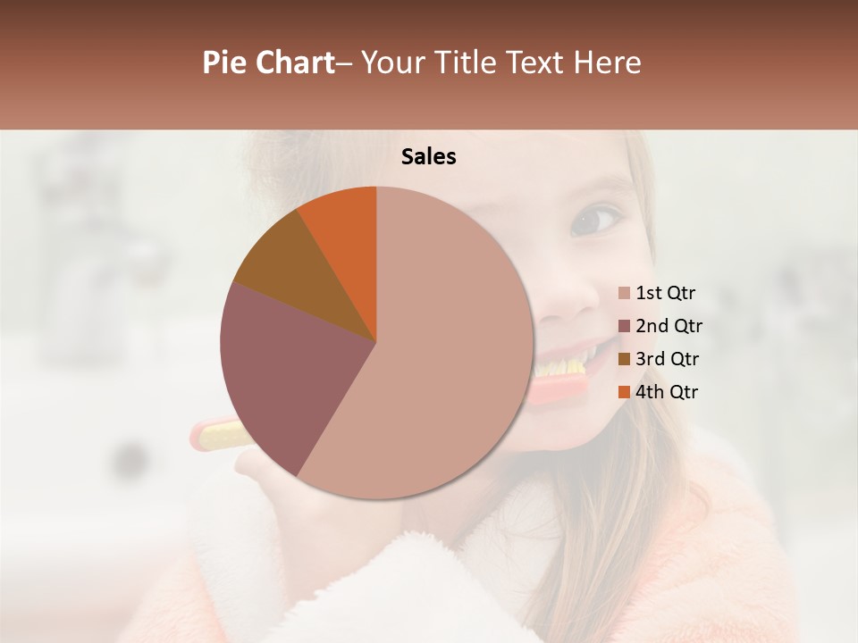 A Little Girl Brushing Her Teeth With A Toothbrush PowerPoint Template