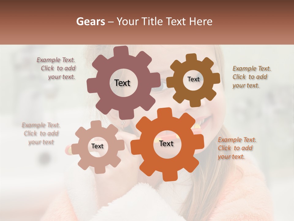 A Little Girl Brushing Her Teeth With A Toothbrush PowerPoint Template