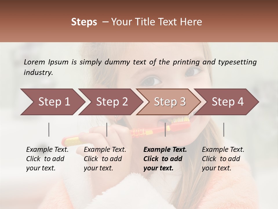 A Little Girl Brushing Her Teeth With A Toothbrush PowerPoint Template