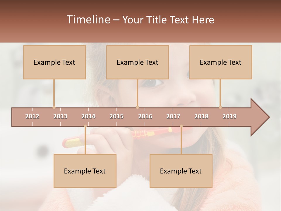 A Little Girl Brushing Her Teeth With A Toothbrush PowerPoint Template