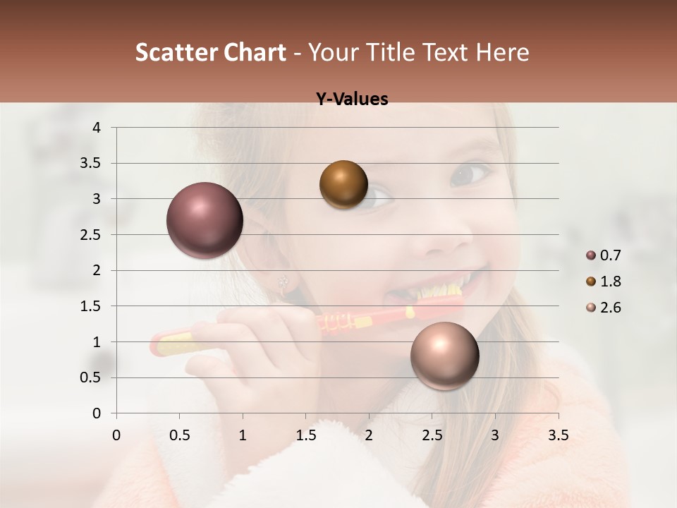 A Little Girl Brushing Her Teeth With A Toothbrush PowerPoint Template