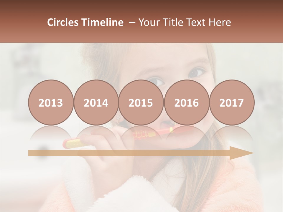 A Little Girl Brushing Her Teeth With A Toothbrush PowerPoint Template