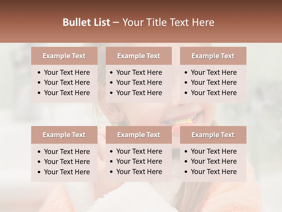 A Little Girl Brushing Her Teeth With A Toothbrush PowerPoint Template