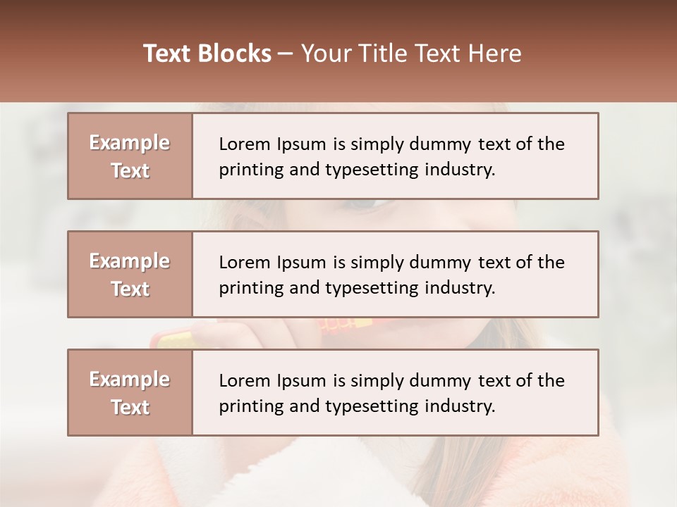 A Little Girl Brushing Her Teeth With A Toothbrush PowerPoint Template