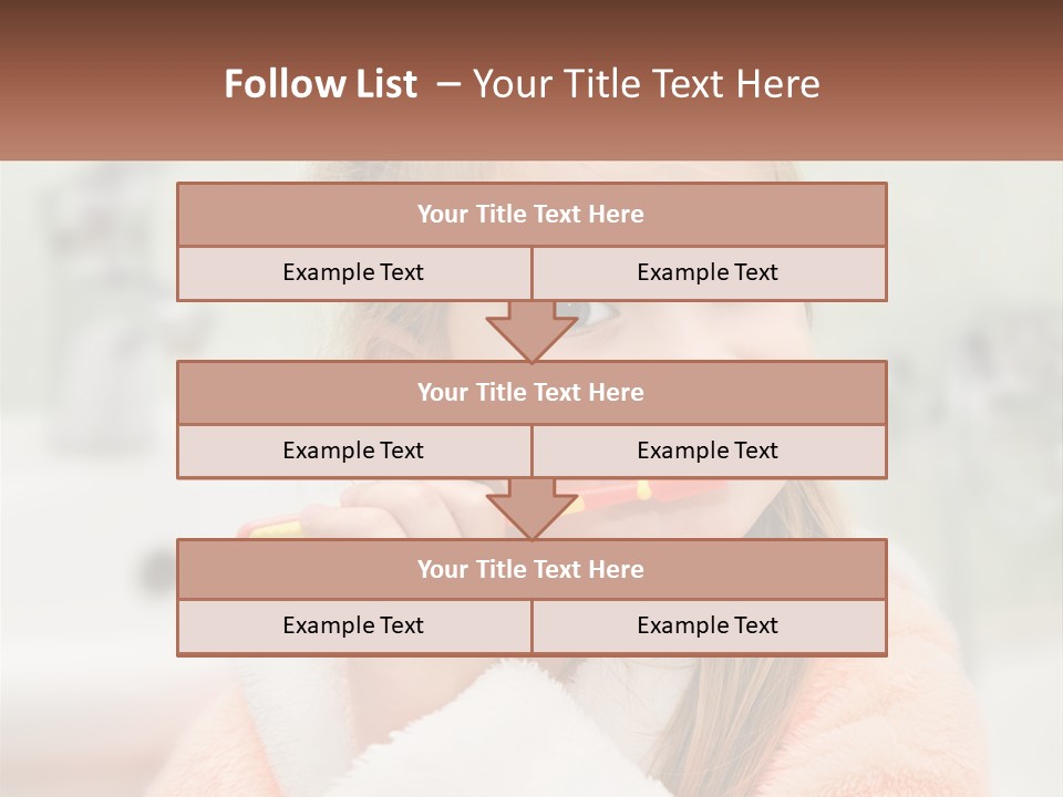 A Little Girl Brushing Her Teeth With A Toothbrush PowerPoint Template