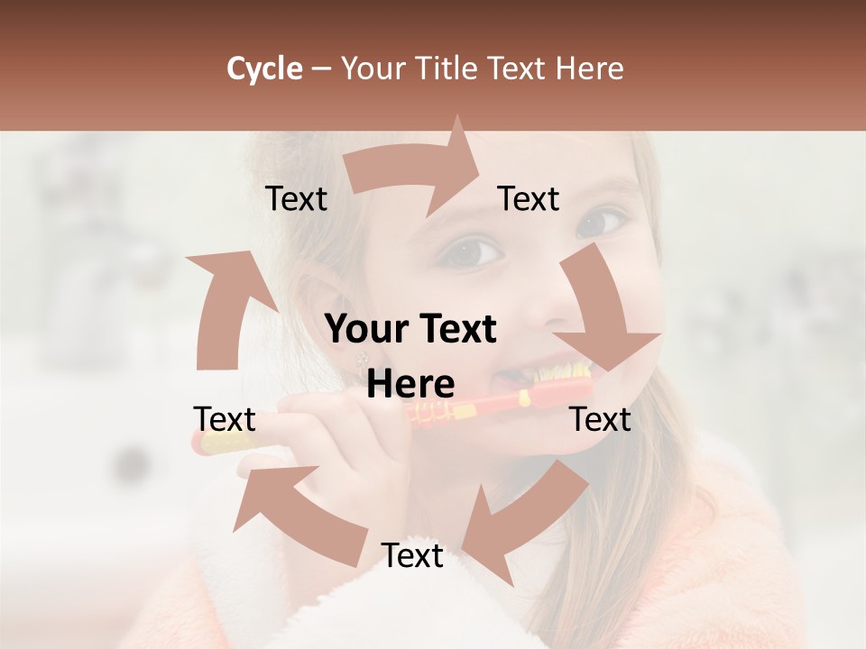 A Little Girl Brushing Her Teeth With A Toothbrush PowerPoint Template