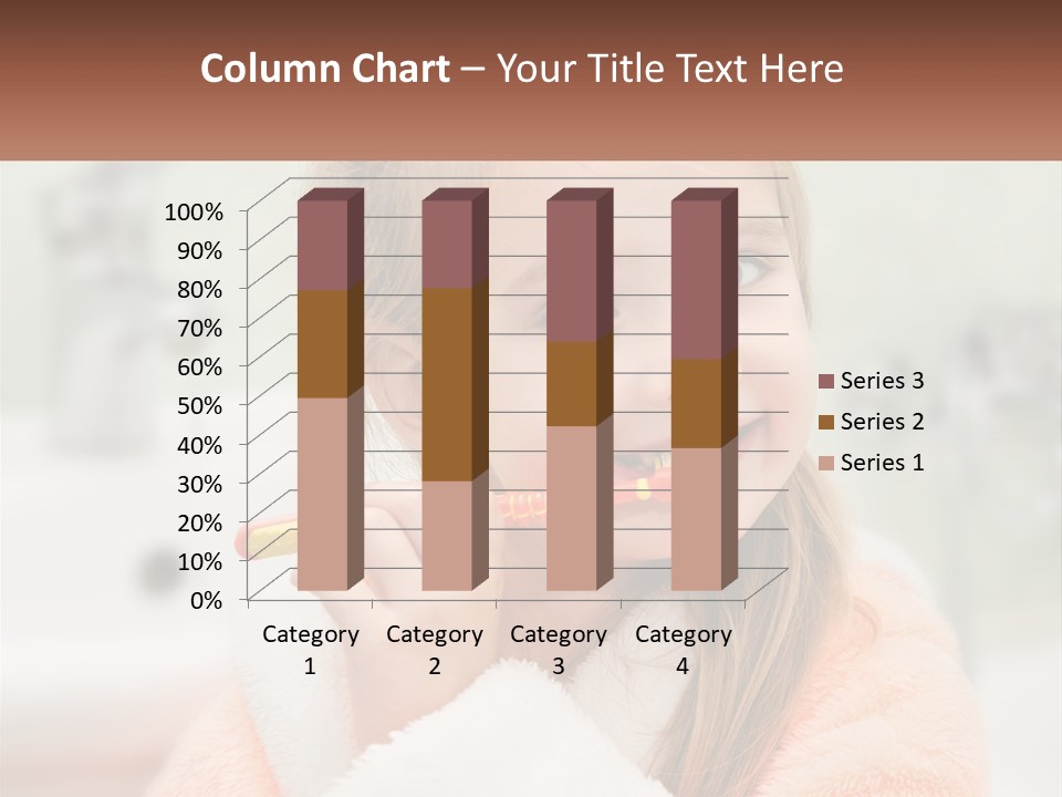 A Little Girl Brushing Her Teeth With A Toothbrush PowerPoint Template