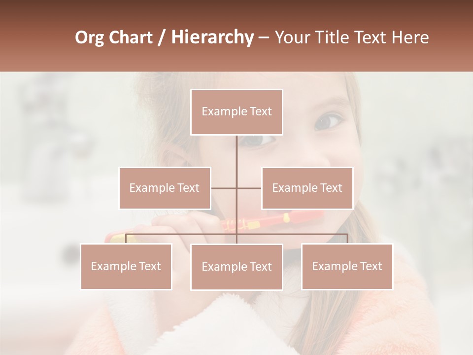 A Little Girl Brushing Her Teeth With A Toothbrush PowerPoint Template