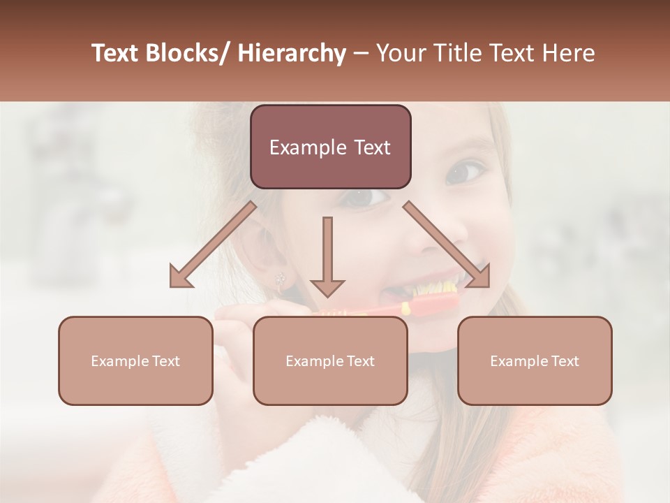 A Little Girl Brushing Her Teeth With A Toothbrush PowerPoint Template