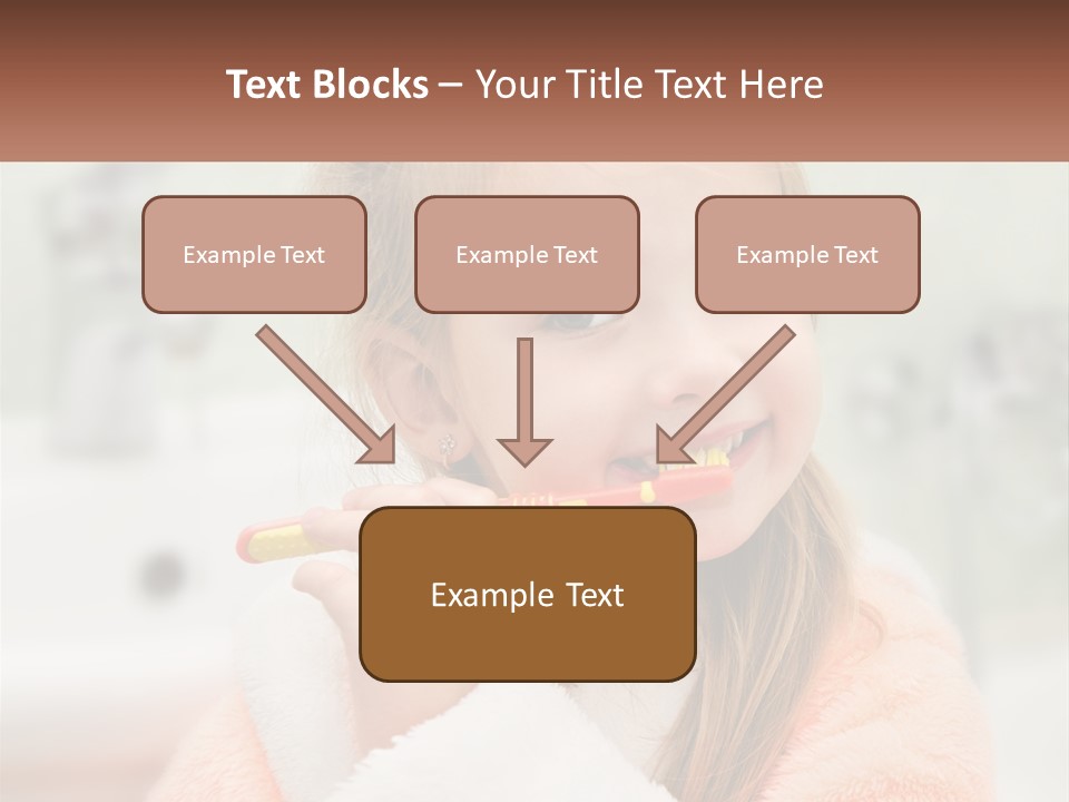 A Little Girl Brushing Her Teeth With A Toothbrush PowerPoint Template