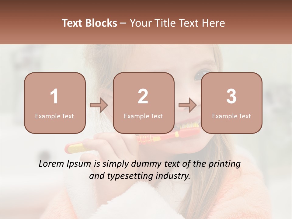 A Little Girl Brushing Her Teeth With A Toothbrush PowerPoint Template