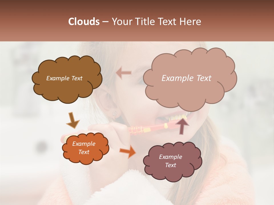 A Little Girl Brushing Her Teeth With A Toothbrush PowerPoint Template