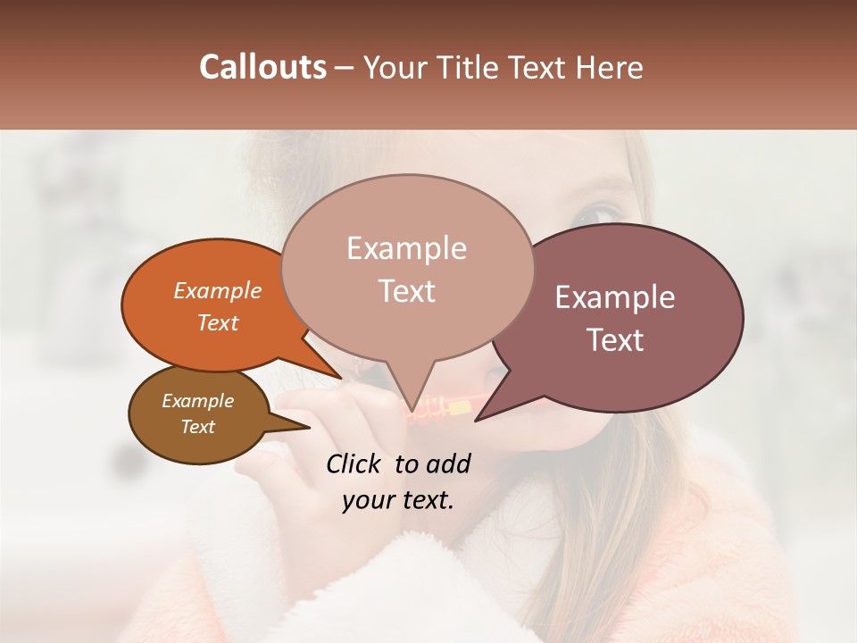 A Little Girl Brushing Her Teeth With A Toothbrush PowerPoint Template