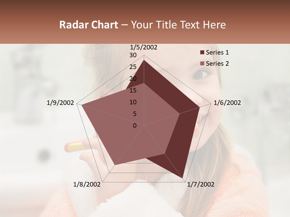 A Little Girl Brushing Her Teeth With A Toothbrush PowerPoint Template