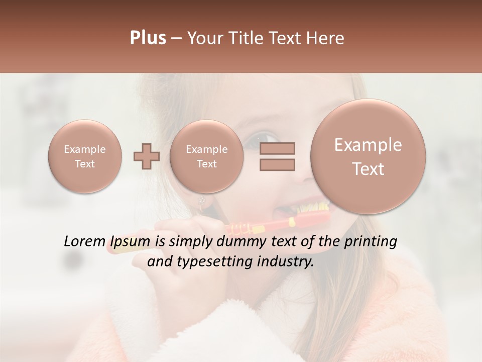 A Little Girl Brushing Her Teeth With A Toothbrush PowerPoint Template