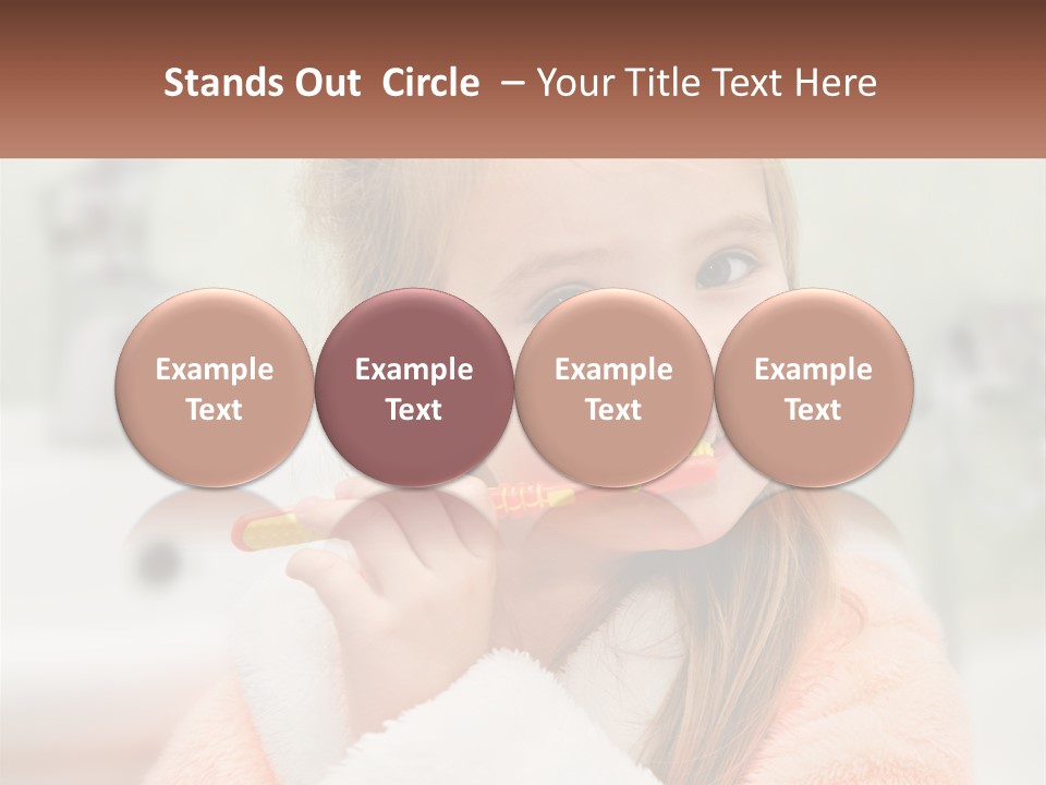 A Little Girl Brushing Her Teeth With A Toothbrush PowerPoint Template
