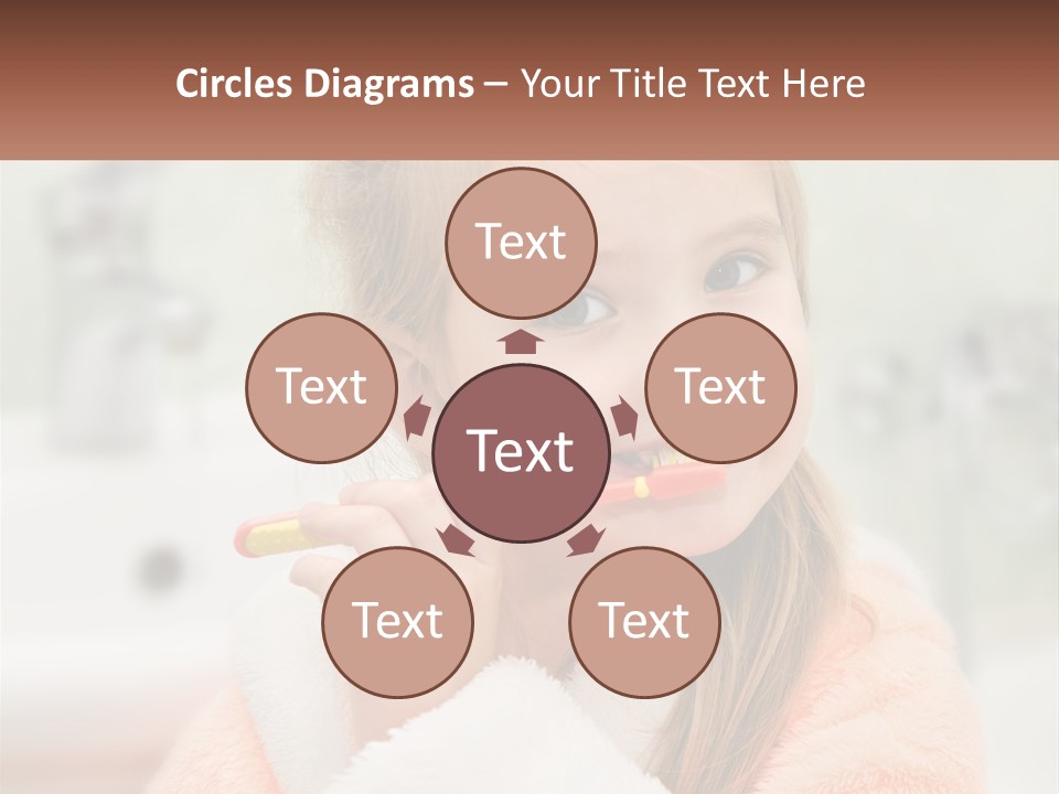 A Little Girl Brushing Her Teeth With A Toothbrush PowerPoint Template