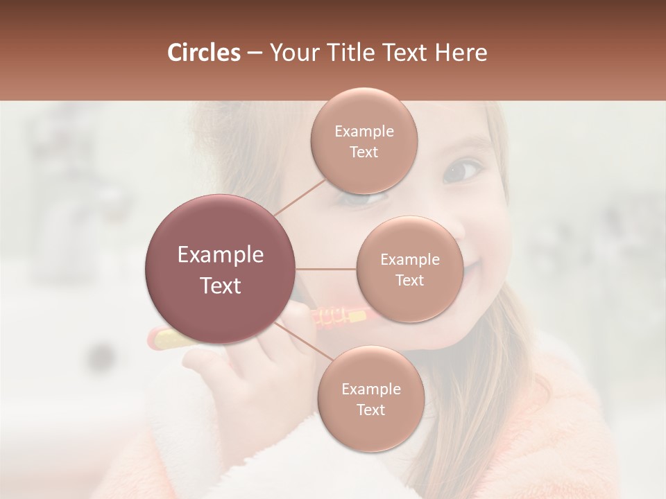 A Little Girl Brushing Her Teeth With A Toothbrush PowerPoint Template