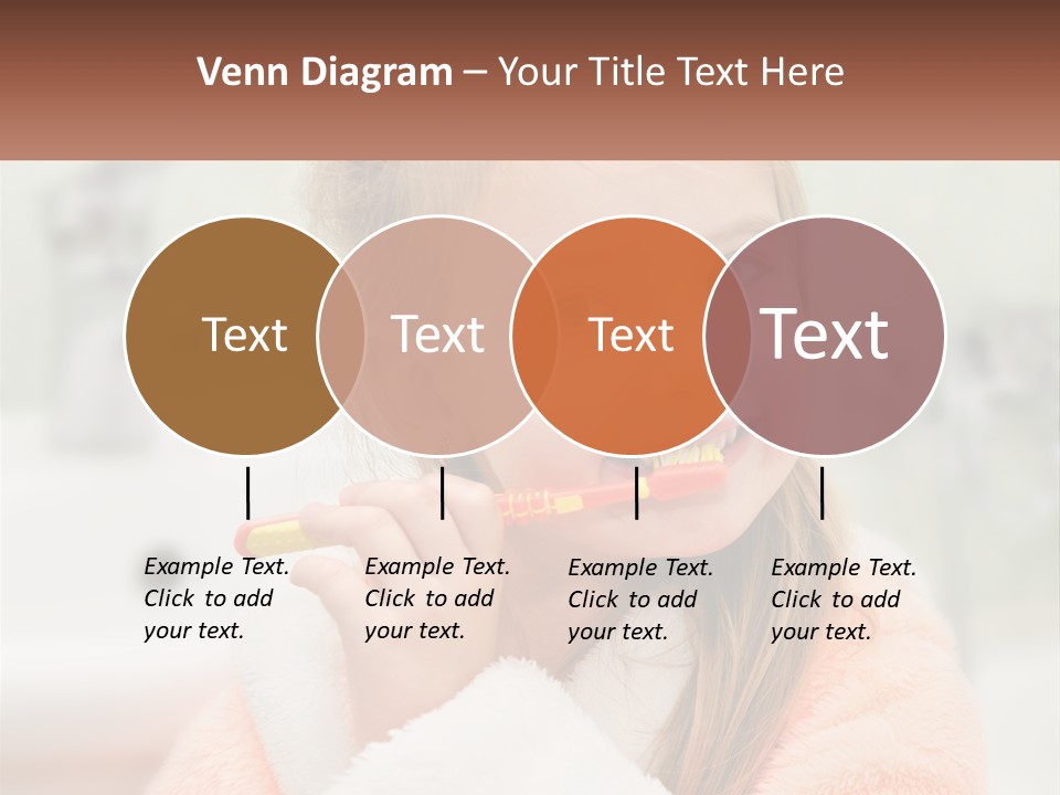 A Little Girl Brushing Her Teeth With A Toothbrush PowerPoint Template