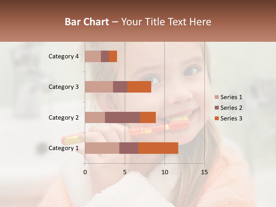 A Little Girl Brushing Her Teeth With A Toothbrush PowerPoint Template