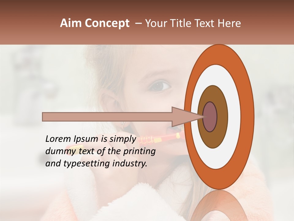 A Little Girl Brushing Her Teeth With A Toothbrush PowerPoint Template