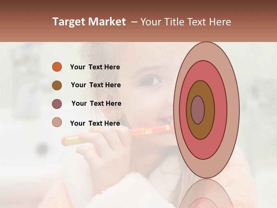 A Little Girl Brushing Her Teeth With A Toothbrush PowerPoint Template