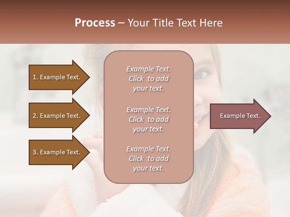 A Little Girl Brushing Her Teeth With A Toothbrush PowerPoint Template