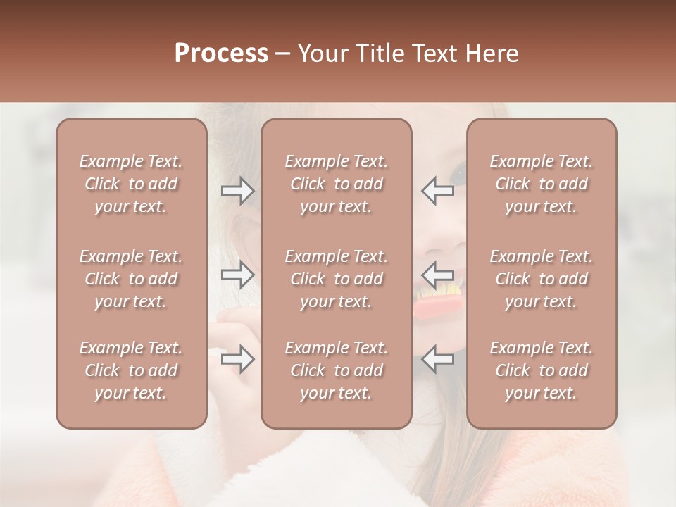 A Little Girl Brushing Her Teeth With A Toothbrush PowerPoint Template