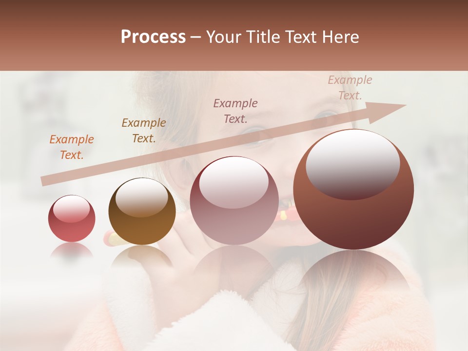 A Little Girl Brushing Her Teeth With A Toothbrush PowerPoint Template