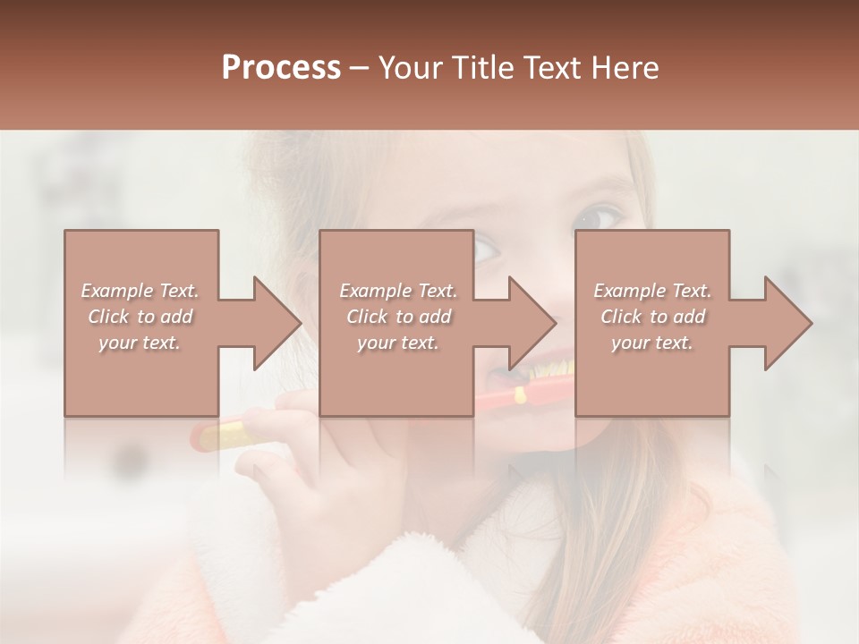 A Little Girl Brushing Her Teeth With A Toothbrush PowerPoint Template