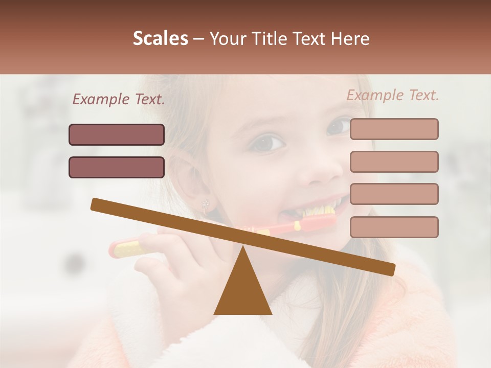 A Little Girl Brushing Her Teeth With A Toothbrush PowerPoint Template