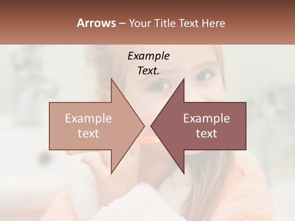 A Little Girl Brushing Her Teeth With A Toothbrush PowerPoint Template