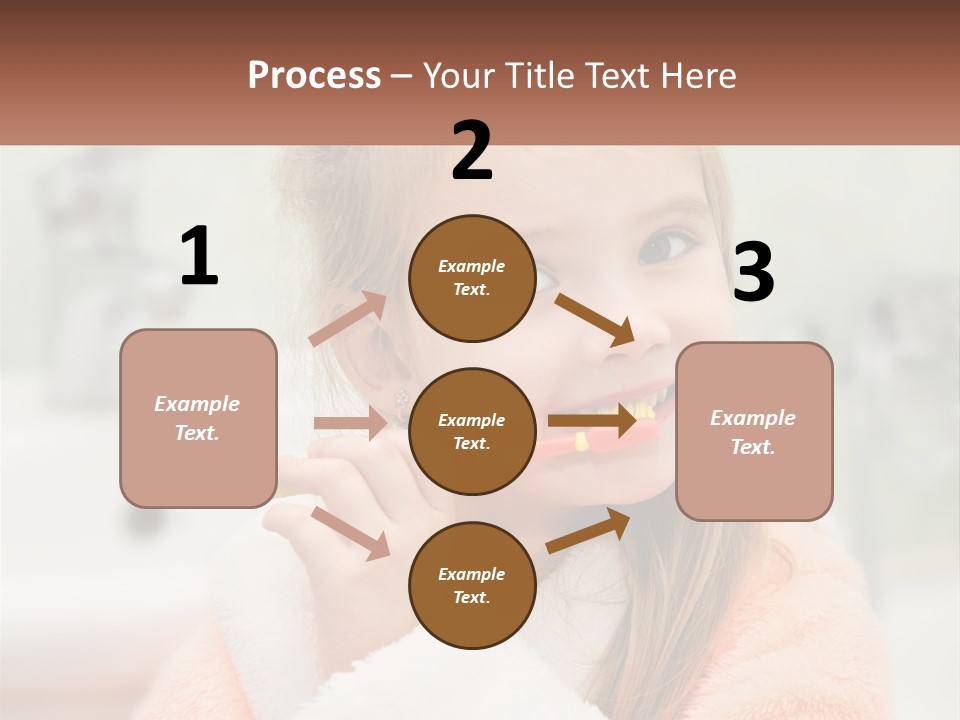 A Little Girl Brushing Her Teeth With A Toothbrush PowerPoint Template