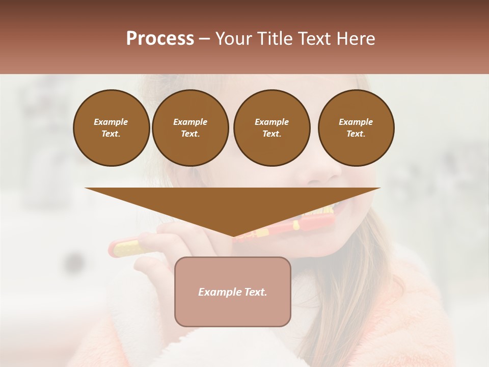 A Little Girl Brushing Her Teeth With A Toothbrush PowerPoint Template