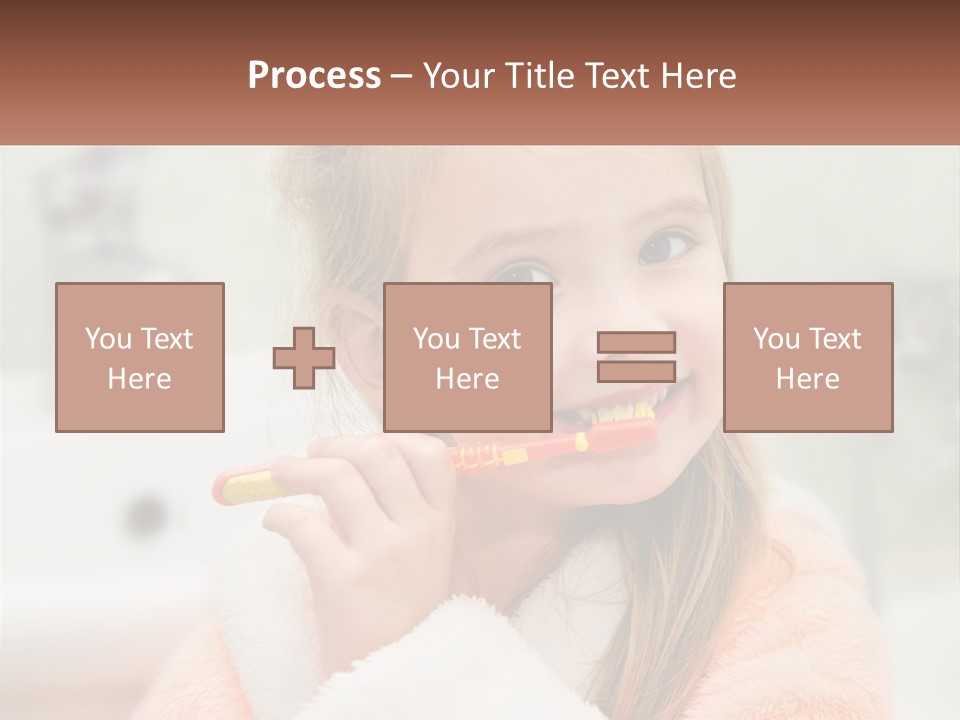 A Little Girl Brushing Her Teeth With A Toothbrush PowerPoint Template