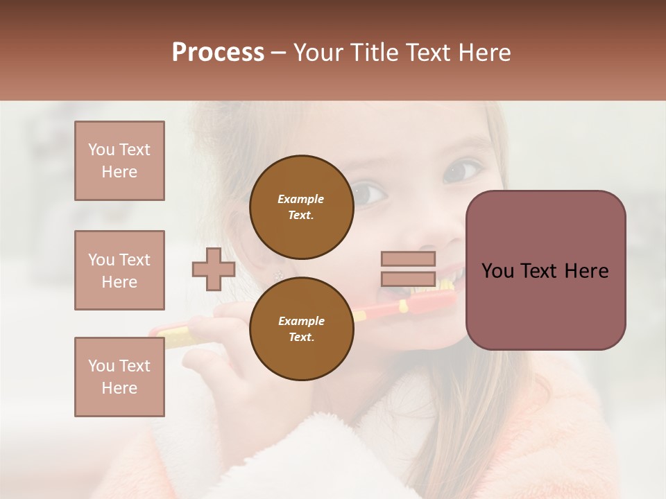 A Little Girl Brushing Her Teeth With A Toothbrush PowerPoint Template