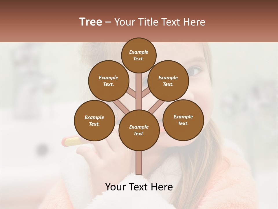 A Little Girl Brushing Her Teeth With A Toothbrush PowerPoint Template