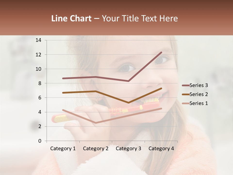 A Little Girl Brushing Her Teeth With A Toothbrush PowerPoint Template