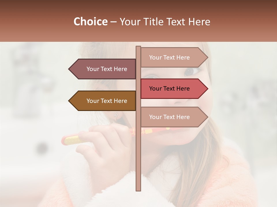 A Little Girl Brushing Her Teeth With A Toothbrush PowerPoint Template