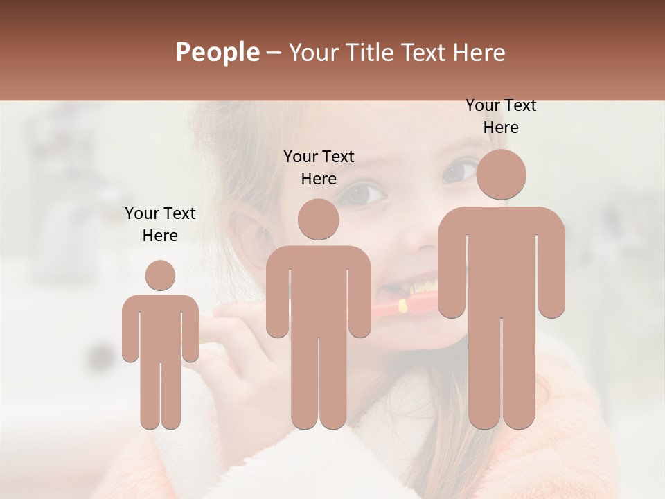 A Little Girl Brushing Her Teeth With A Toothbrush PowerPoint Template