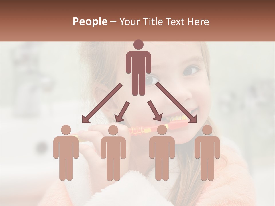 A Little Girl Brushing Her Teeth With A Toothbrush PowerPoint Template