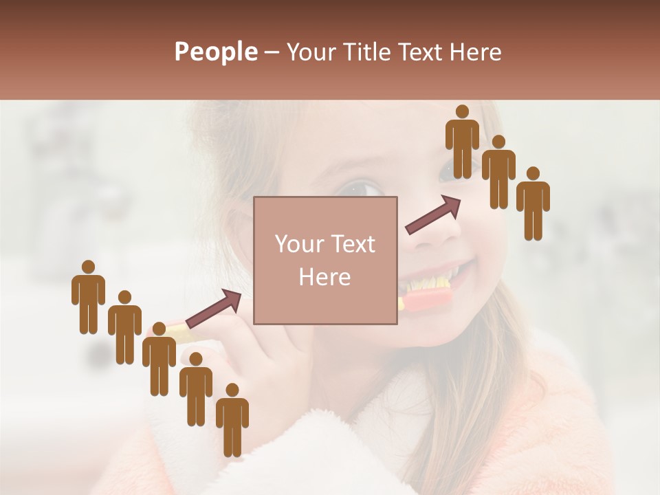 A Little Girl Brushing Her Teeth With A Toothbrush PowerPoint Template