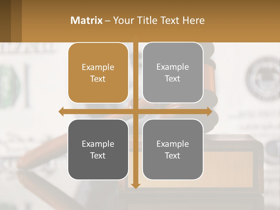 A Judge's Gavel On Top Of A Pile Of Money PowerPoint Template